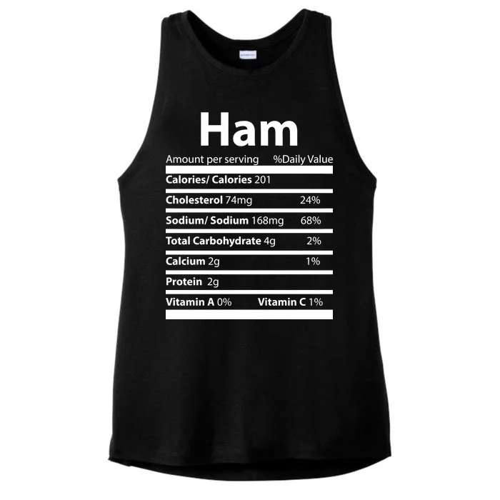 Funny Thanksgiving Christmas Ham Food Nutrition Facts Ladies Tri-Blend Wicking Tank