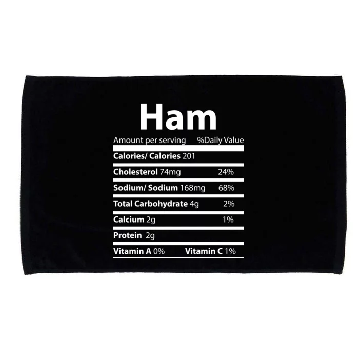 Funny Thanksgiving Christmas Ham Food Nutrition Facts Microfiber Hand Towel