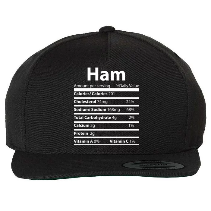 Funny Thanksgiving Christmas Ham Food Nutrition Facts Wool Snapback Cap