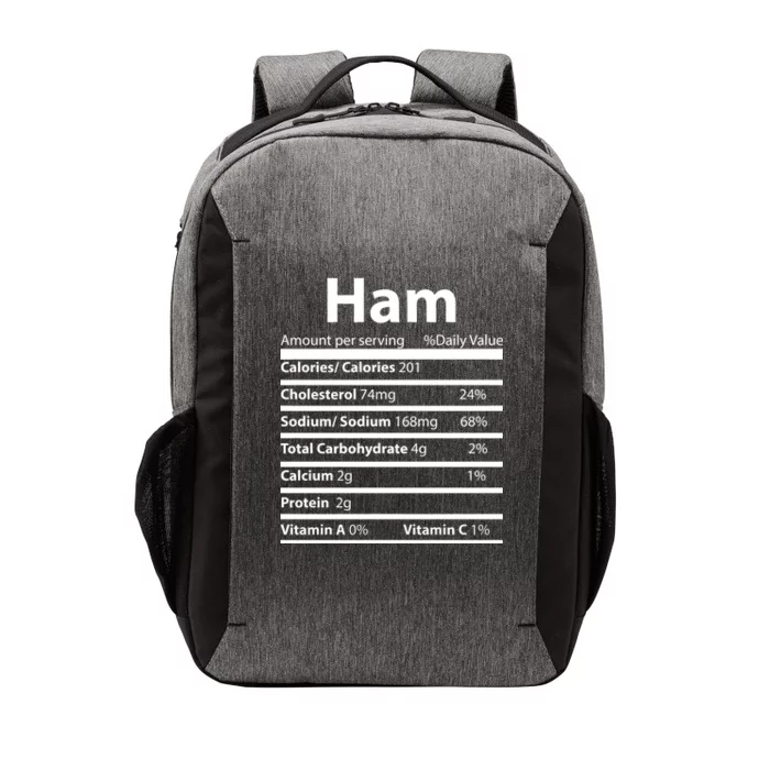 Funny Thanksgiving Christmas Ham Food Nutrition Facts Vector Backpack