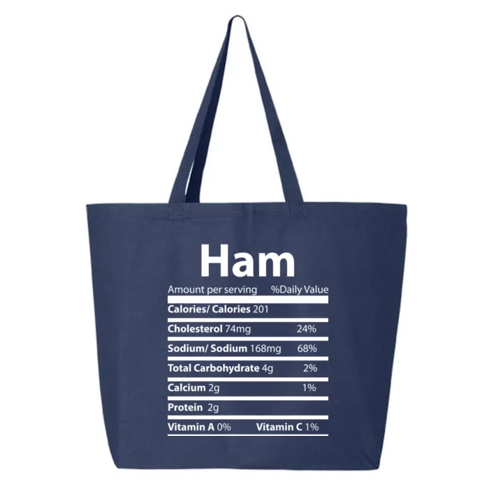 Funny Thanksgiving Christmas Ham Food Nutrition Facts 25L Jumbo Tote