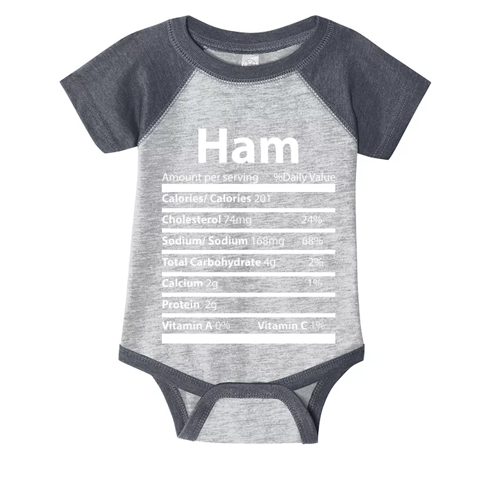 Funny Thanksgiving Christmas Ham Food Nutrition Facts Infant Baby Jersey Bodysuit