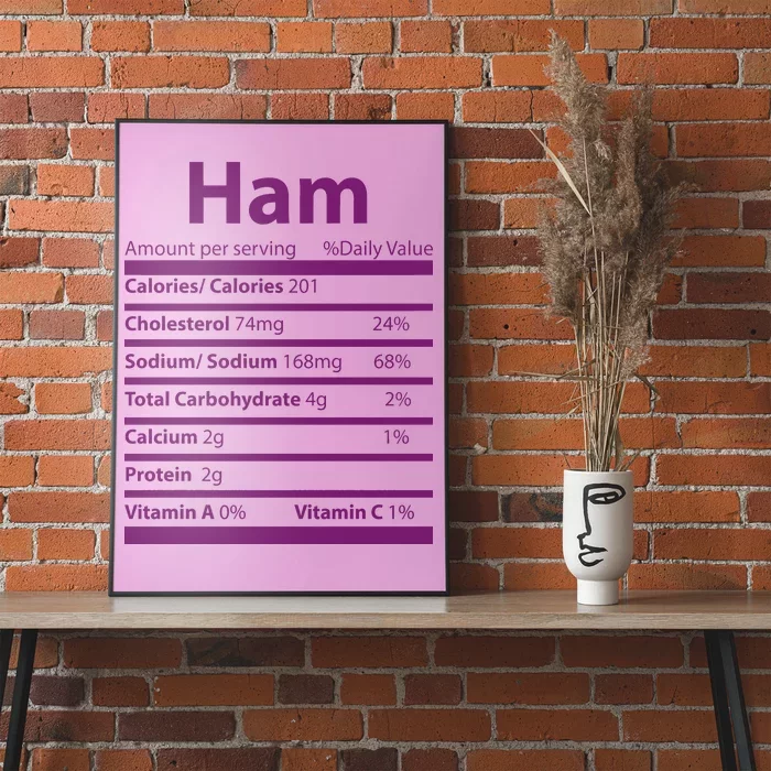 Funny Thanksgiving Christmas Ham Food Nutrition Facts Poster