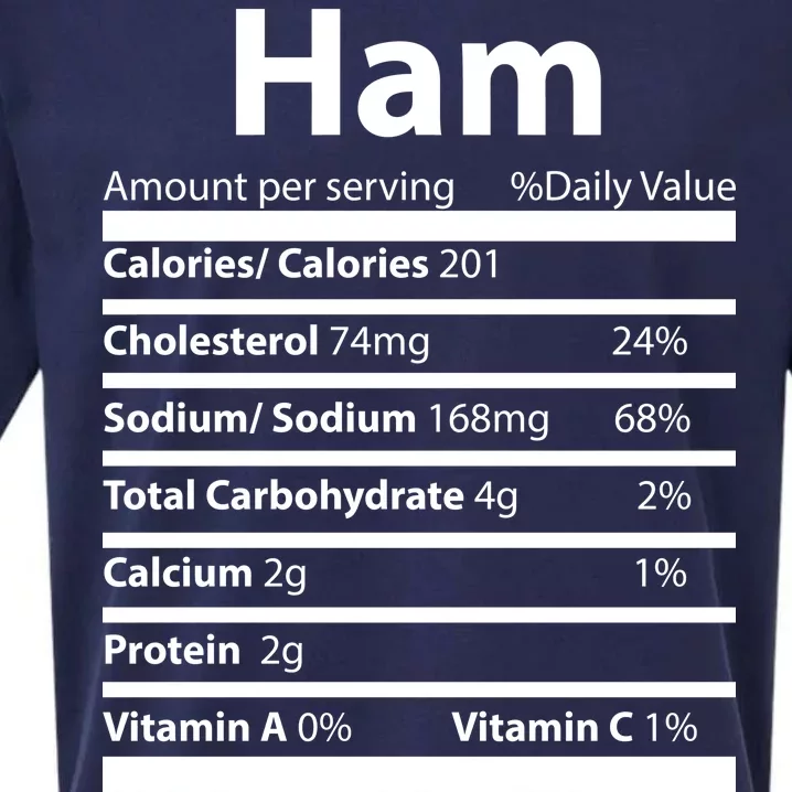 Funny Thanksgiving Christmas Ham Food Nutrition Facts Sueded Cloud Jersey T-Shirt