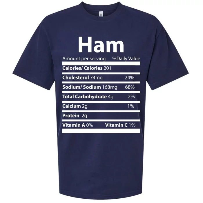 Funny Thanksgiving Christmas Ham Food Nutrition Facts Sueded Cloud Jersey T-Shirt