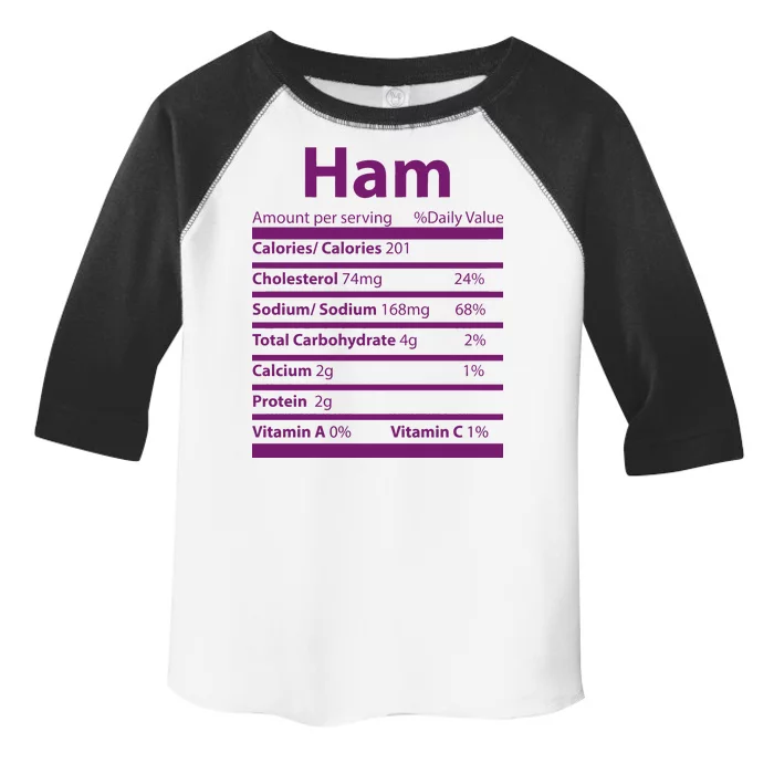 Funny Thanksgiving Christmas Ham Food Nutrition Facts Toddler Fine Jersey T-Shirt