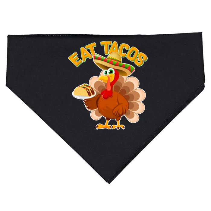 Funny Thanksgiving Eat Tacos USA-Made Doggie Bandana