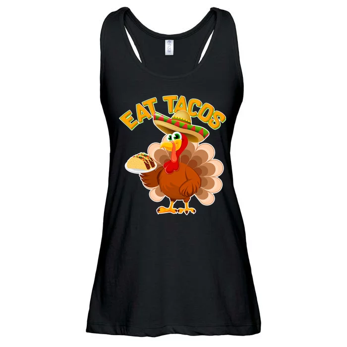 Funny Thanksgiving Eat Tacos Ladies Essential Flowy Tank