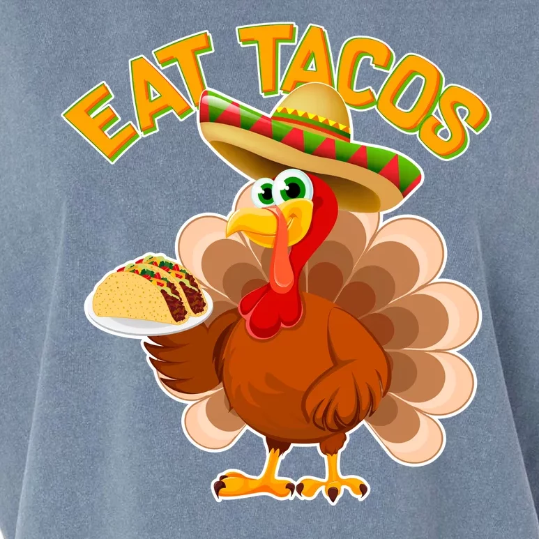 Funny Thanksgiving Eat Tacos Garment-Dyed Women's Muscle Tee