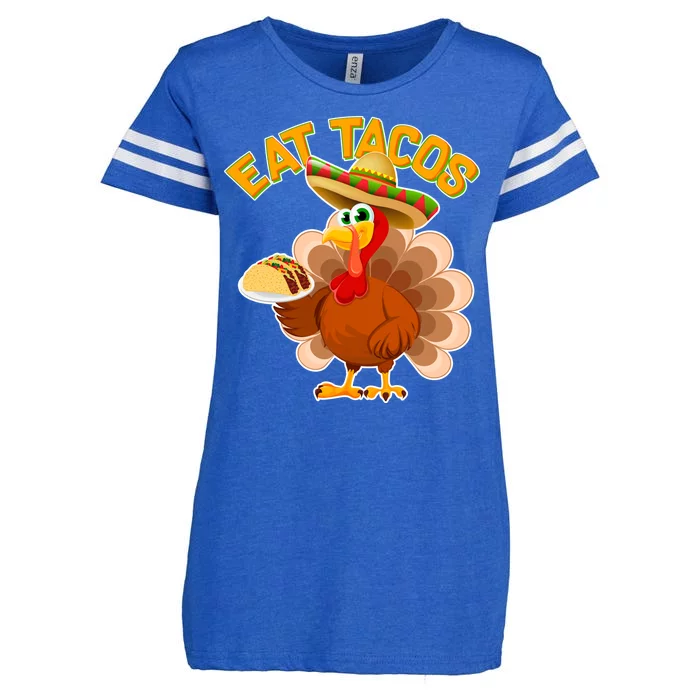 Funny Thanksgiving Eat Tacos Enza Ladies Jersey Football T-Shirt