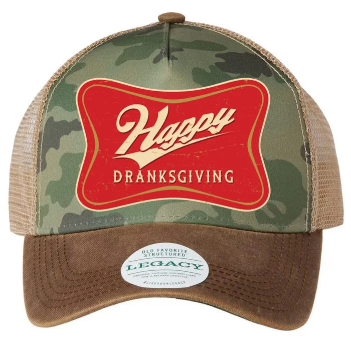 Funny Thanksgiving Happy Dranksgiving Beer Label Legacy Tie Dye Trucker Hat