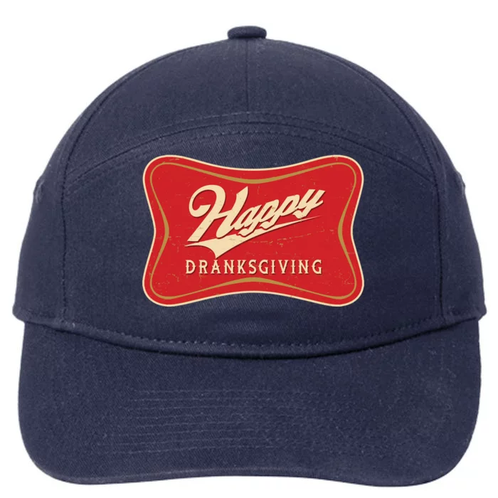 Funny Thanksgiving Happy Dranksgiving Beer Label 7-Panel Snapback Hat