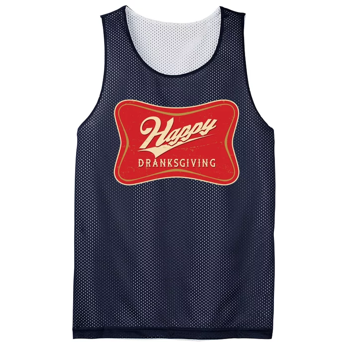 Funny Thanksgiving Happy Dranksgiving Beer Label Mesh Reversible Basketball Jersey Tank