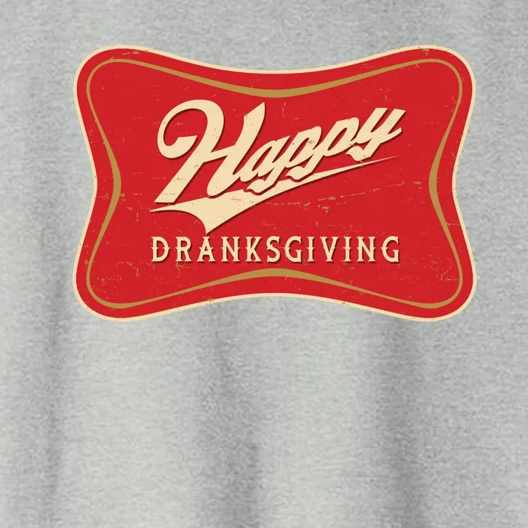 Funny Thanksgiving Happy Dranksgiving Beer Label Women's Crop Top Tee