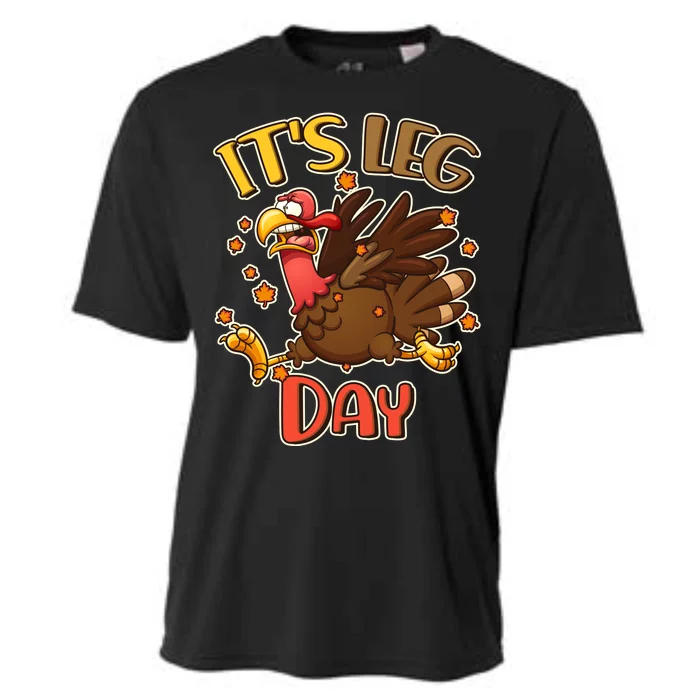 Funny Thanksgiving It's Leg Day Cooling Performance Crew T-Shirt