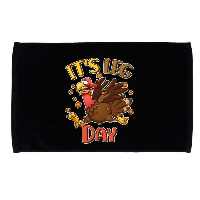 Funny Thanksgiving It's Leg Day Microfiber Hand Towel