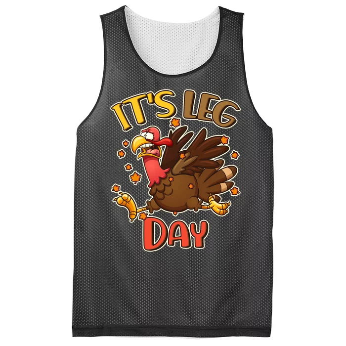 Funny Thanksgiving It's Leg Day Mesh Reversible Basketball Jersey Tank