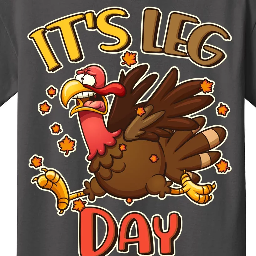 Funny Thanksgiving It's Leg Day Kids T-Shirt