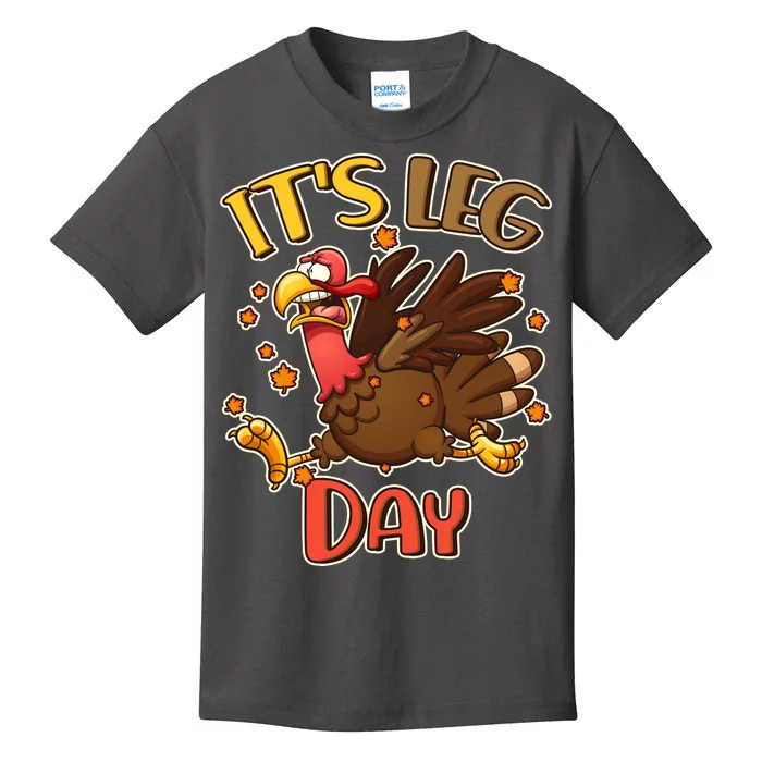 Funny Thanksgiving It's Leg Day Kids T-Shirt