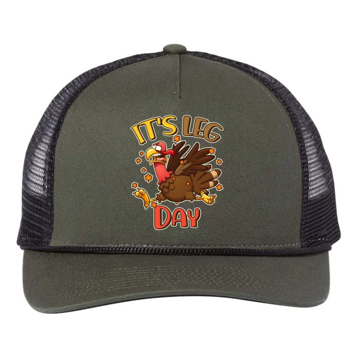 Funny Thanksgiving It's Leg Day Retro Rope Trucker Hat Cap