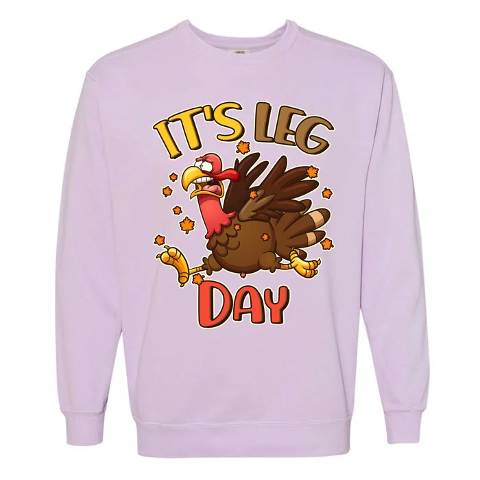 Funny Thanksgiving It's Leg Day Garment-Dyed Sweatshirt