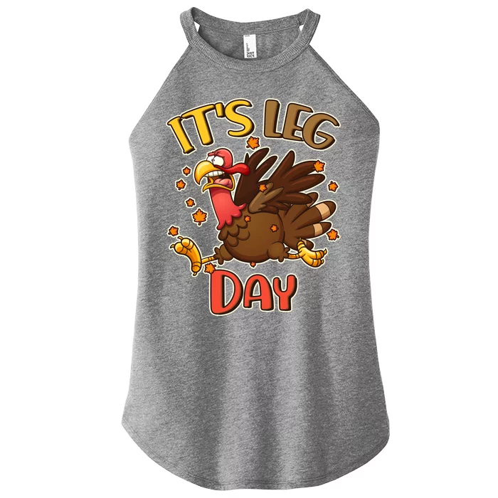 Funny Thanksgiving It's Leg Day Women’s Perfect Tri Rocker Tank