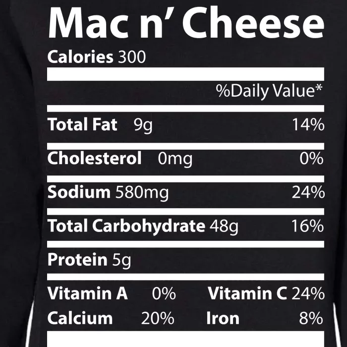 Funny Thanksgiving Mac N Cheese Nutrients Facts Womens California Wash Sweatshirt