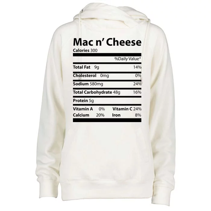 Funny Thanksgiving Mac N Cheese Nutrients Facts Womens Funnel Neck Pullover Hood