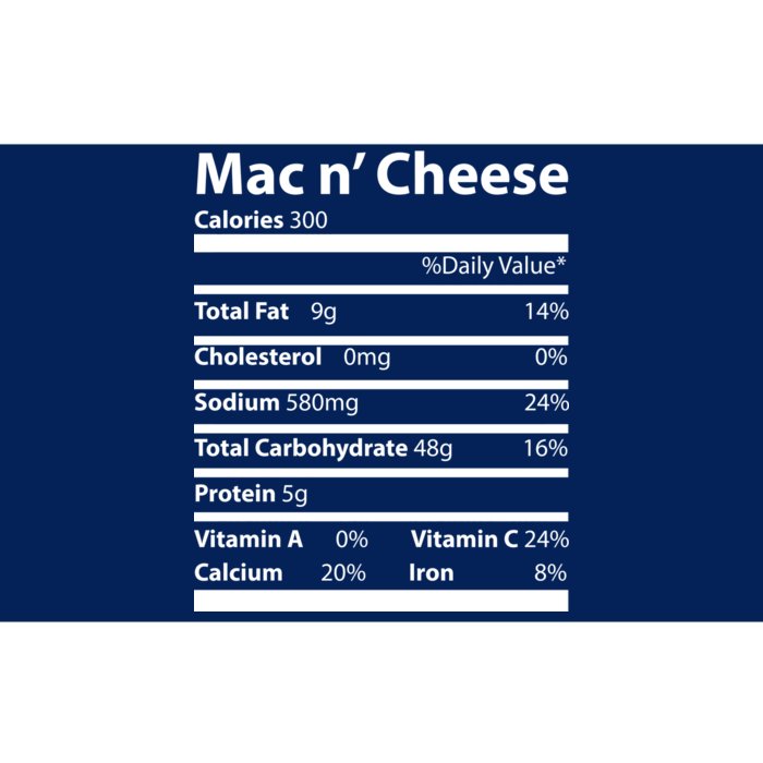 Funny Thanksgiving Mac N Cheese Nutrients Facts Bumper Sticker