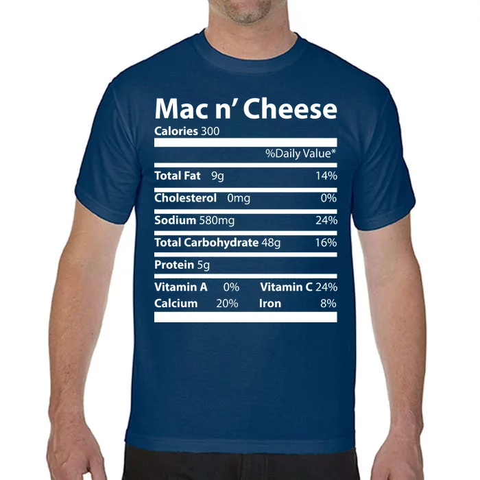 Funny Thanksgiving Mac N Cheese Nutrients Facts Comfort Colors T-Shirt