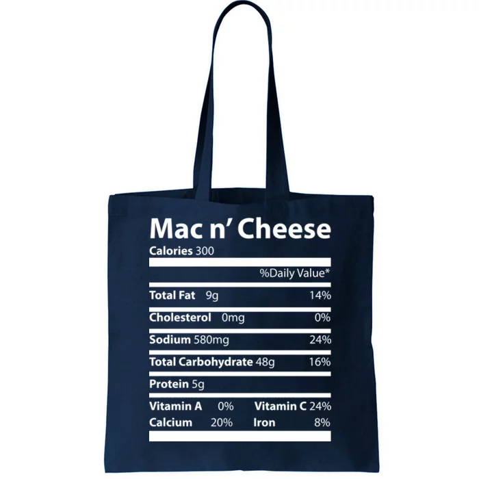 Funny Thanksgiving Mac N Cheese Nutrients Facts Tote Bag