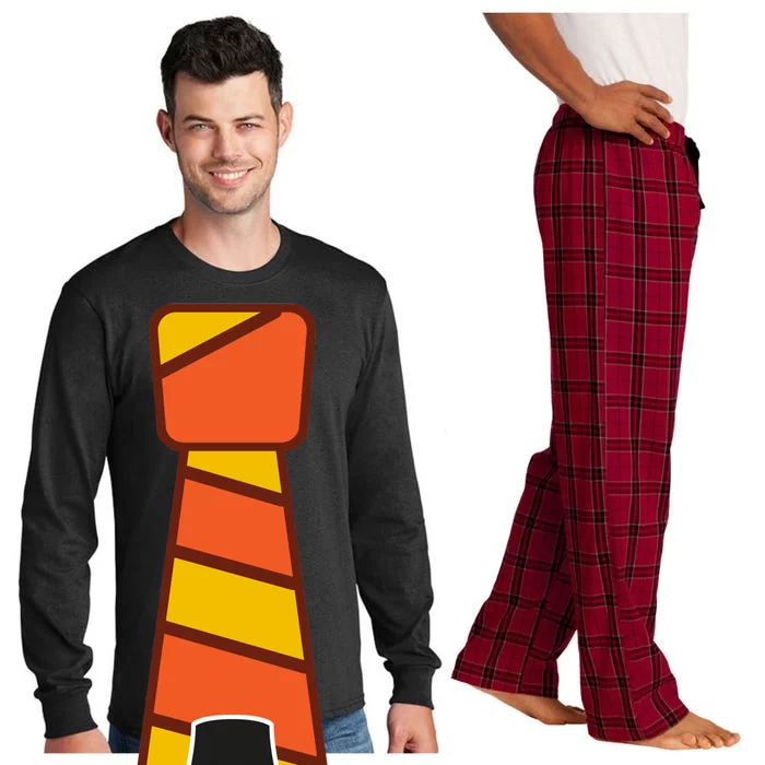 Funny Thanksgiving Tie Turkey Long Sleeve Pajama Set