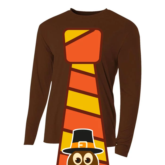 Funny Thanksgiving Tie Turkey Cooling Performance Long Sleeve Crew