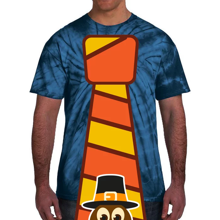 Funny Thanksgiving Tie Turkey Tie-Dye T-Shirt