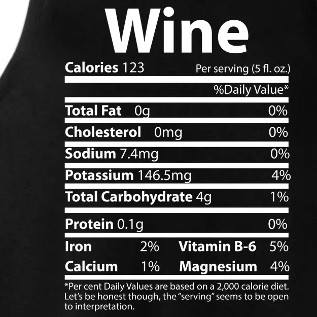 Funny Thanksgiving Wine Nutritional Values Ladies Tri-Blend Wicking Tank