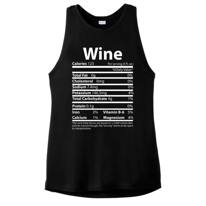 Funny Thanksgiving Wine Nutritional Values Ladies Tri-Blend Wicking Tank