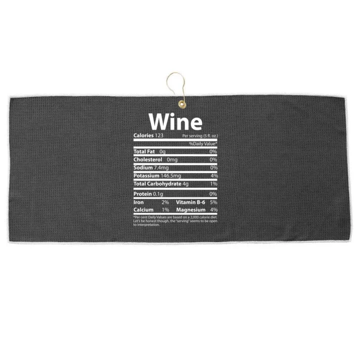 Funny Thanksgiving Wine Nutritional Values Large Microfiber Waffle Golf Towel