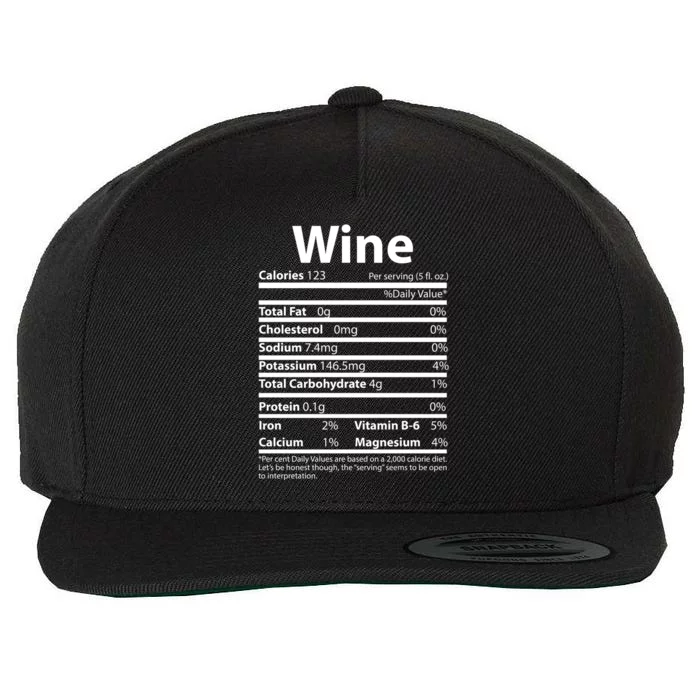 Funny Thanksgiving Wine Nutritional Values Wool Snapback Cap