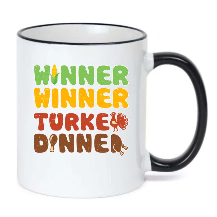 Funny Thanksgiving Winner Winner Turkey Dinner Black Color Changing Mug