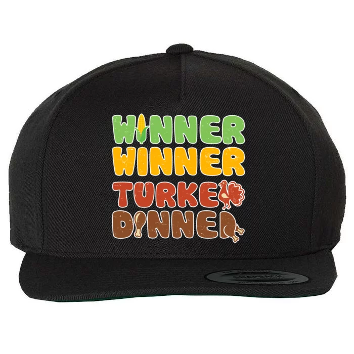 Funny Thanksgiving Winner Winner Turkey Dinner Wool Snapback Cap