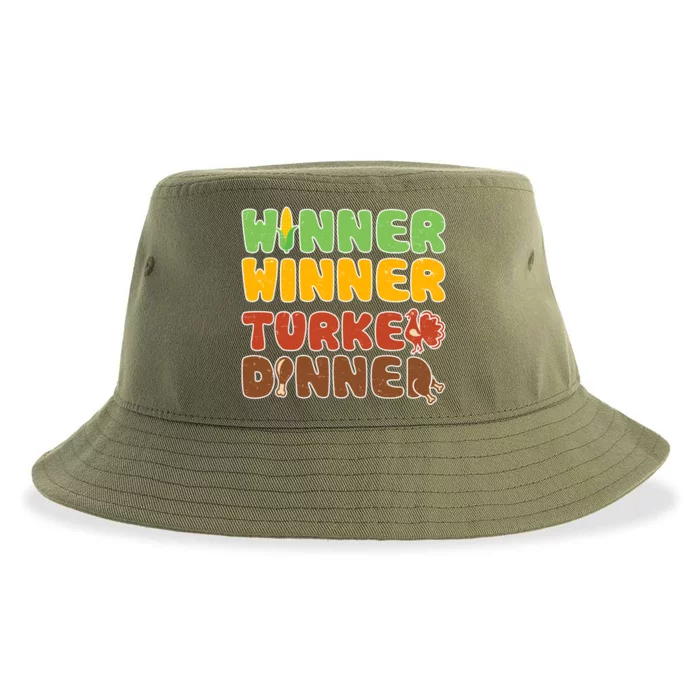 Funny Thanksgiving Winner Winner Turkey Dinner Sustainable Bucket Hat