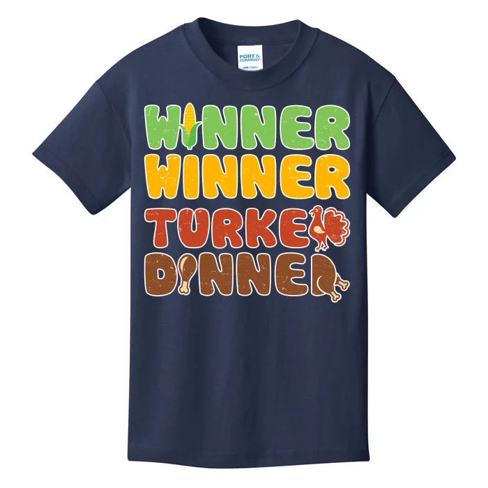 Funny Thanksgiving Winner Winner Turkey Dinner Kids T-Shirt