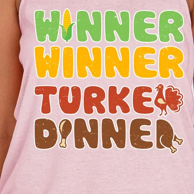 Funny Thanksgiving Winner Winner Turkey Dinner Women's Knotted Racerback Tank