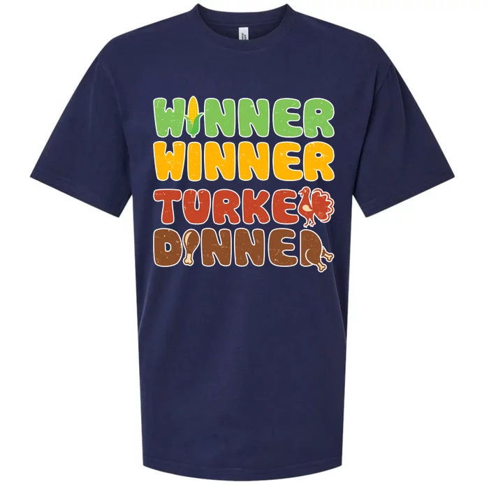 Funny Thanksgiving Winner Winner Turkey Dinner Sueded Cloud Jersey T-Shirt