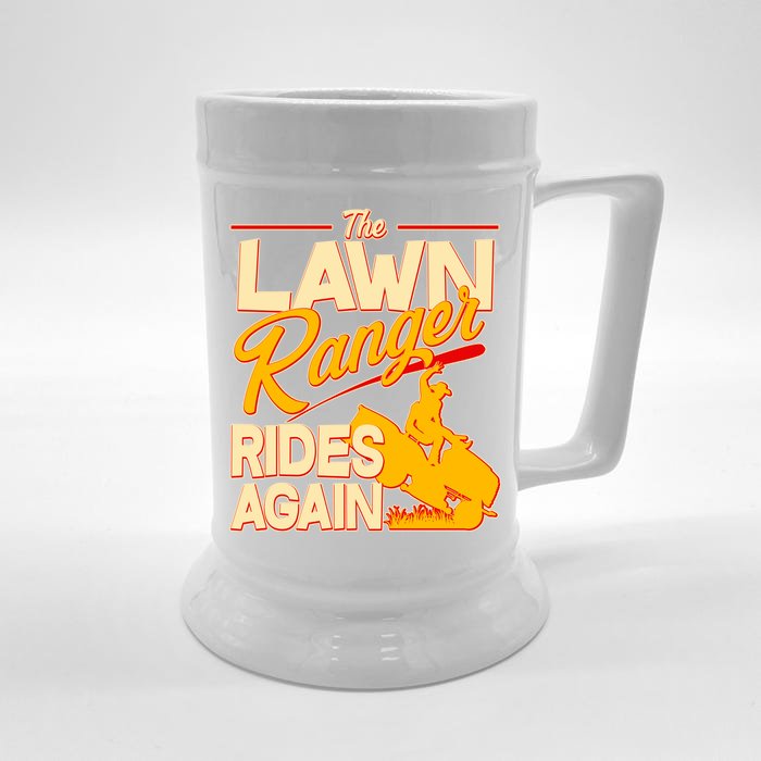 Funny The Lawn Ranger Rides Again Front & Back Beer Stein