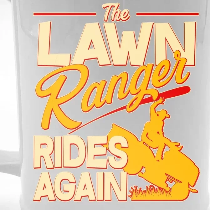 Funny The Lawn Ranger Rides Again Front & Back Beer Stein