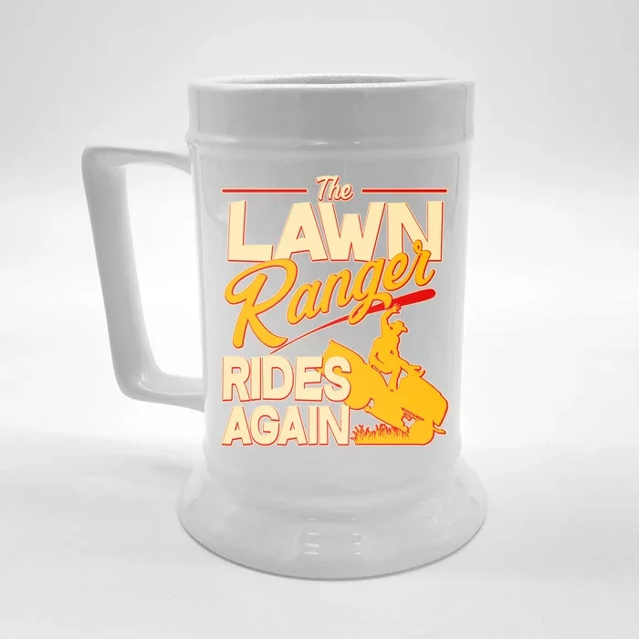 Funny The Lawn Ranger Rides Again Front & Back Beer Stein