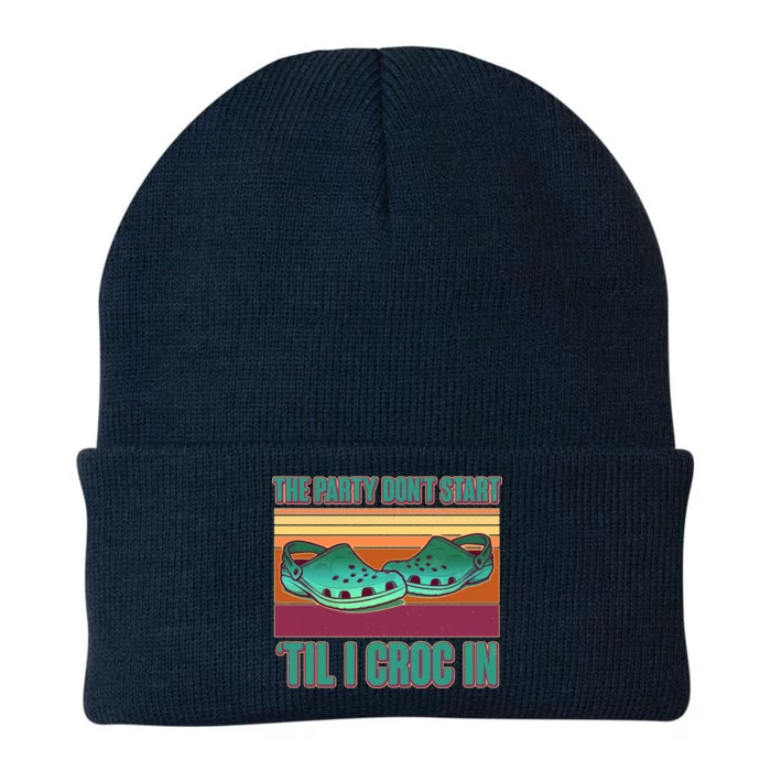 Funny The Party Don't Start 'Til I Croc In Knit Cap Winter Beanie