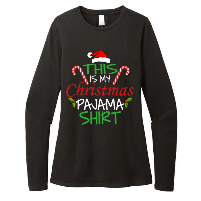 Funny This Is My Christmas Pajama Shirt Womens CVC Long Sleeve Shirt