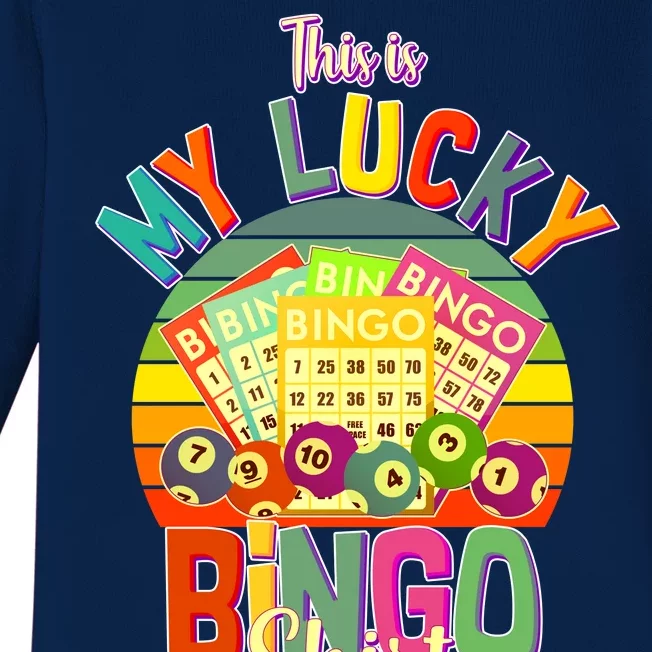 Funny This Is My Lucky Bingo Baby Long Sleeve Bodysuit